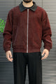 Men's Vintage Harrington Imported Suede Leather Jacket In Wine Red