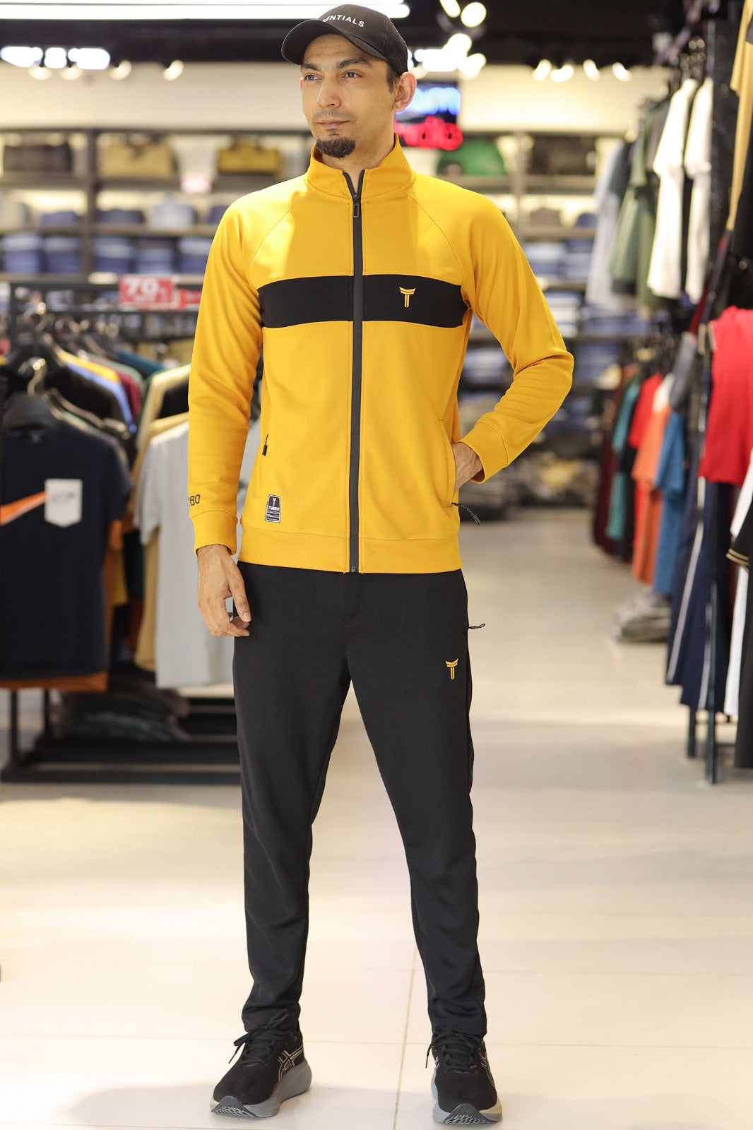 Turbo TrainFit Panel Mock Neck Zipper Tracksuit