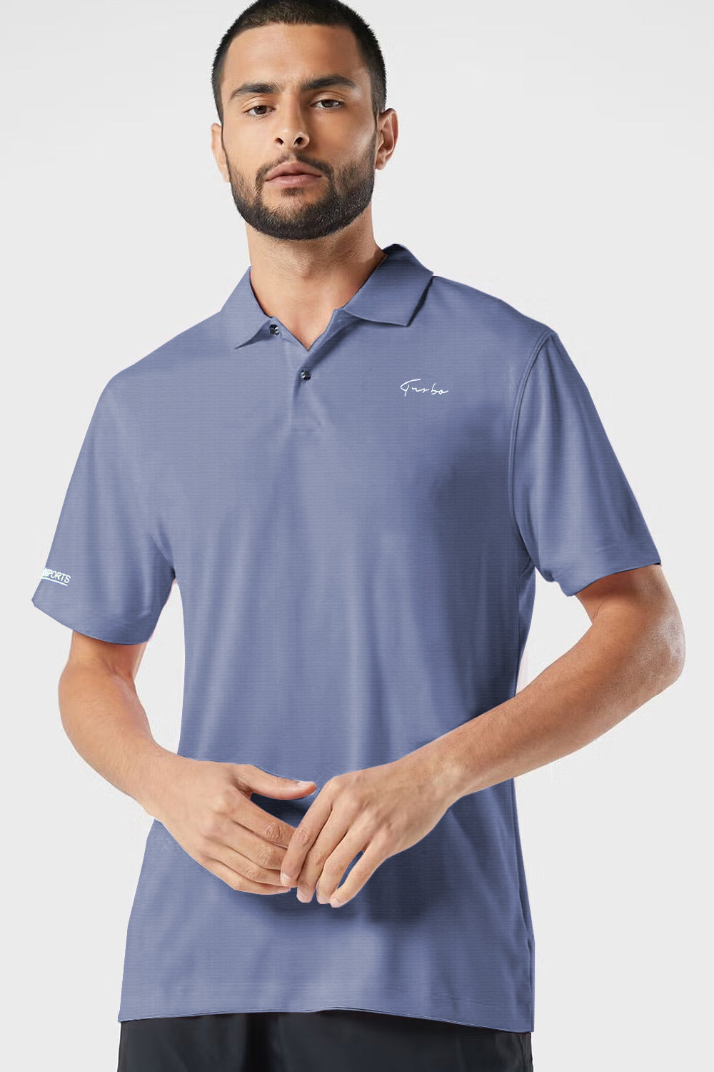 Turbo imp lightweight breathable dryfit Polo In Light Grey