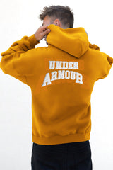 Undr Armr Embroidered Print Essential Fleece Hoodie In Yellow