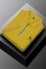 Turbo Polo x R/L Zip Collaered Men's Polo Shirt In Yellow