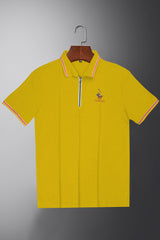 Turbo Polo x R/L Zip Collaered Men's Polo Shirt In Yellow