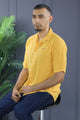 Turbo Knit Craft Crochet Casual Shirt In Yellow