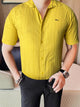Turbo Endless Cool Embossed Casual Shirt In Mustard