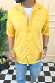 Turbo Knit Craft Crochet Casual Shirt In Yellow