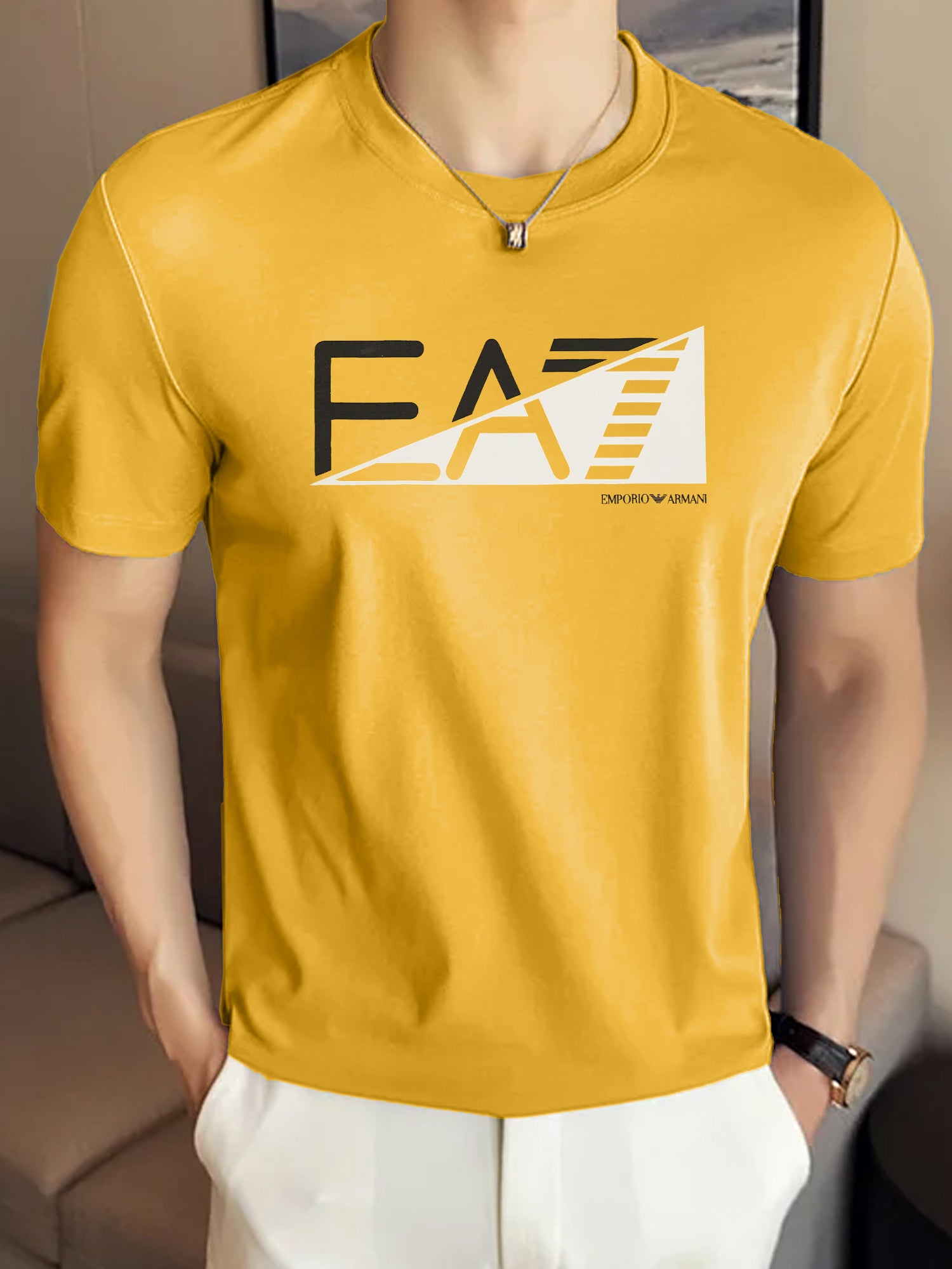 Armni Trendy Street Style Crew Neck Tee