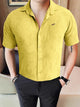 Turbo Artistic Touch Comfort Casual Shirt In Mustard Yellow