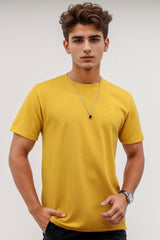 Self Texture Turbo Signature Regular Fit T-Shirt In Yellow