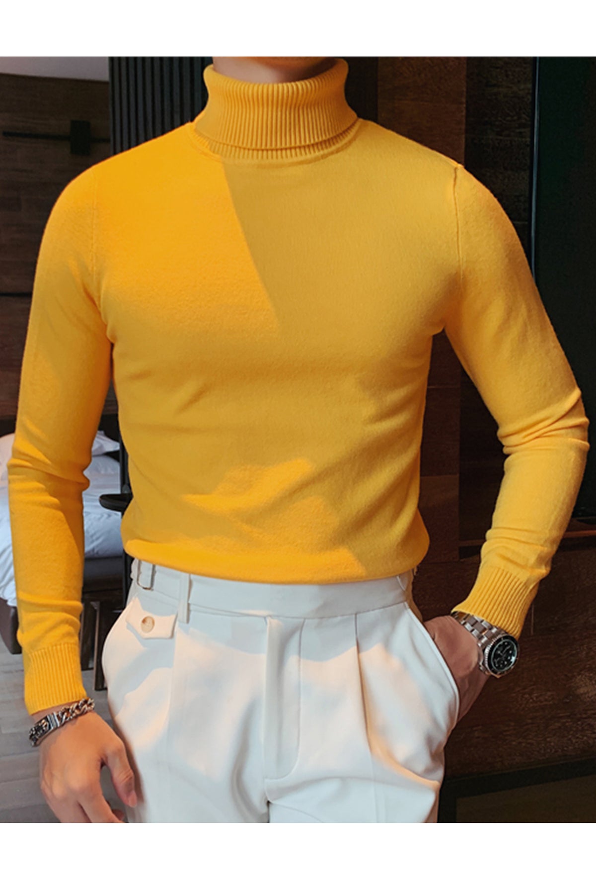 Turtleneck Cashmere High Neck In Yellow