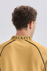 Hackt Aston Martin Shoulder Cut Short Sleeve Men's Polo Shirt In Light Orange