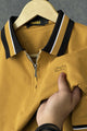 Turbo Contrast Tone Zip Collar Men's Polo Shirt