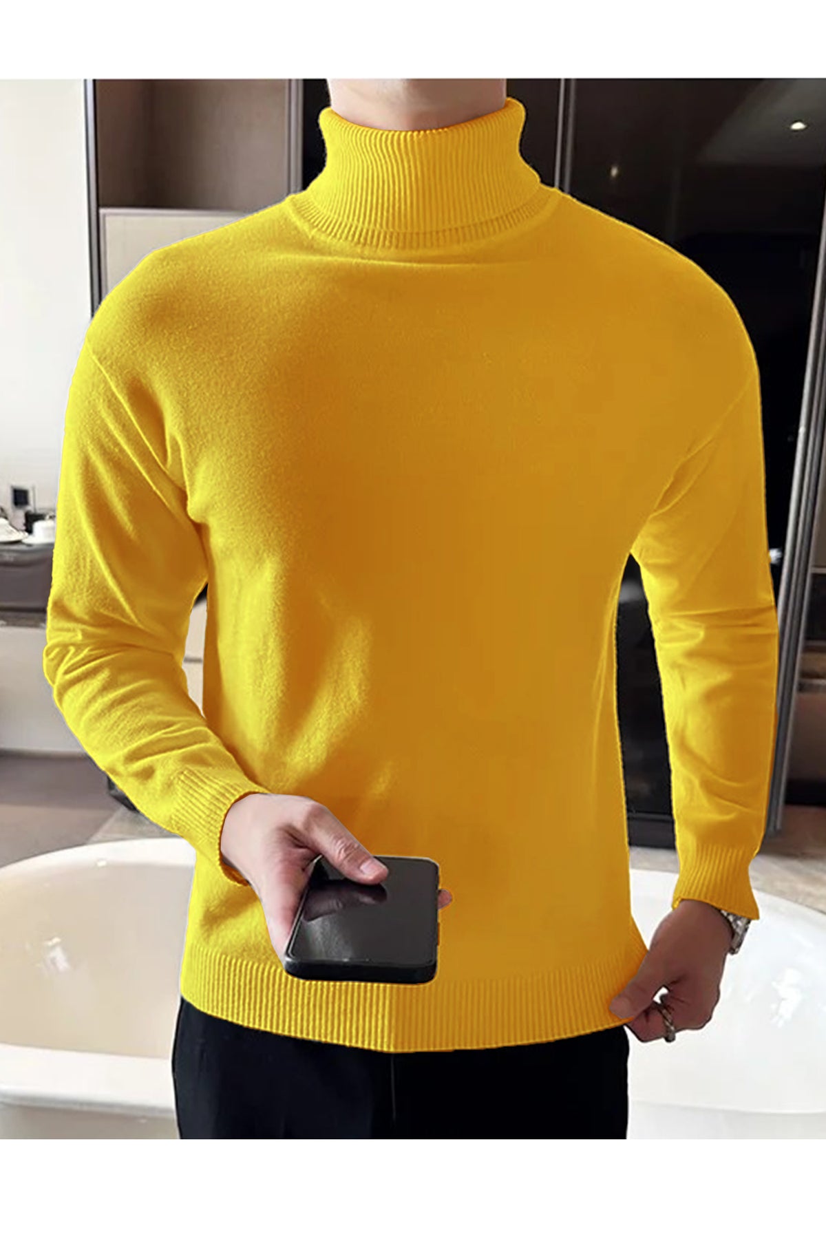 Turtleneck Cashmere High Neck In Yellow