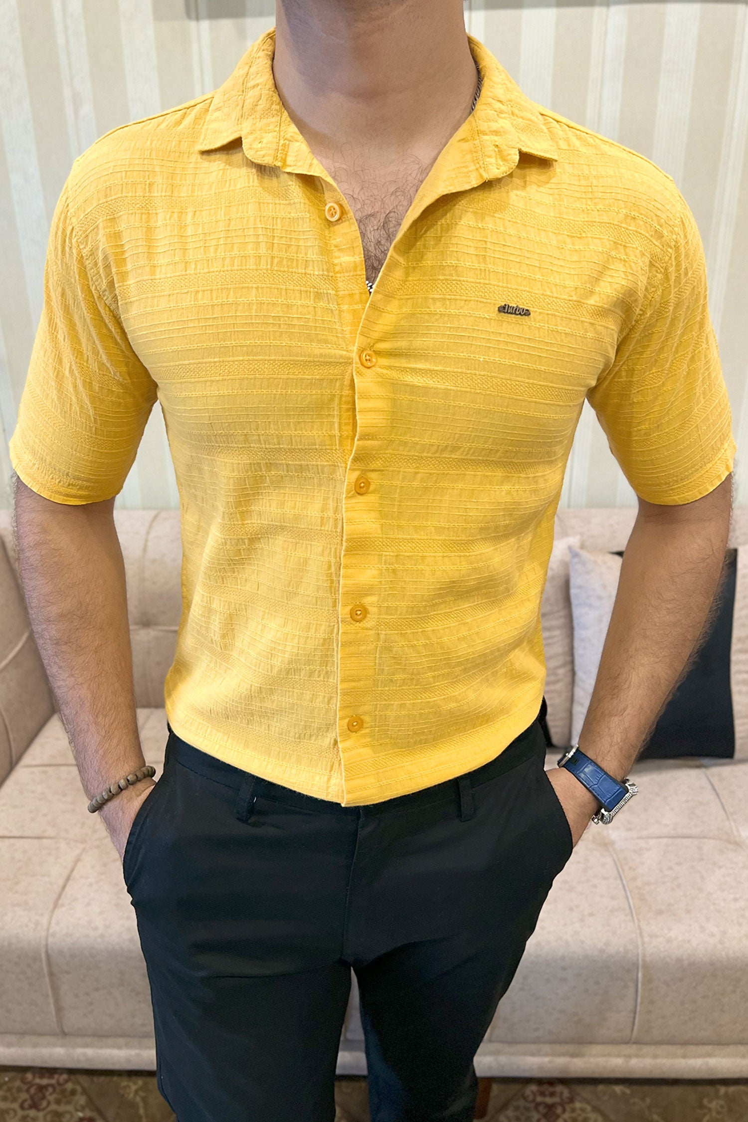 Turbo Knit Craft Crochet Casual Shirt