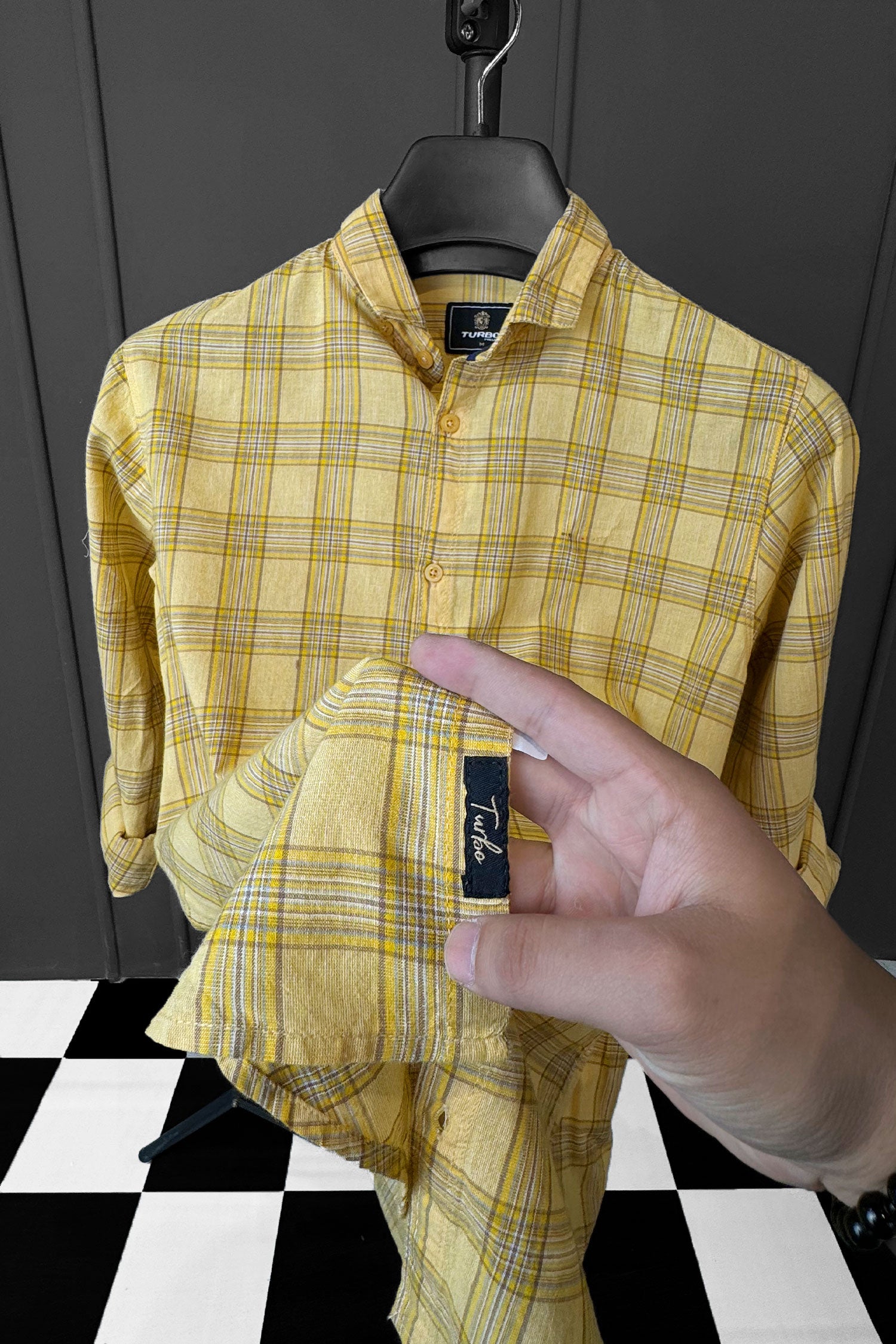 Turbo FearLess Checked Long Sleeve Cotton Casual Shirt