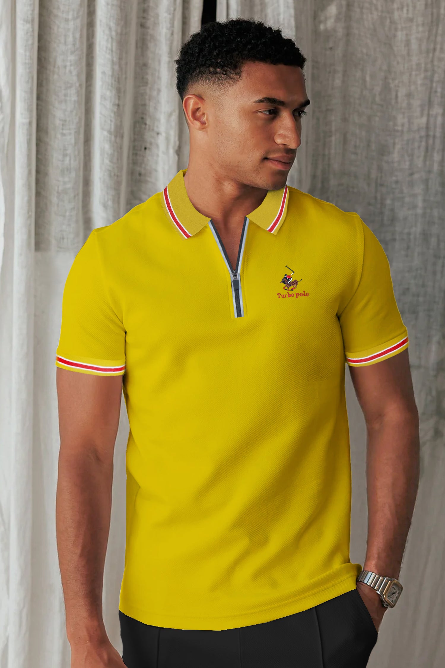 Turbo Polo x R/L Zip Collaered Men's Polo Shirt