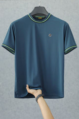 Turbo Contrast Tipping Crew Neck Tee In Zink