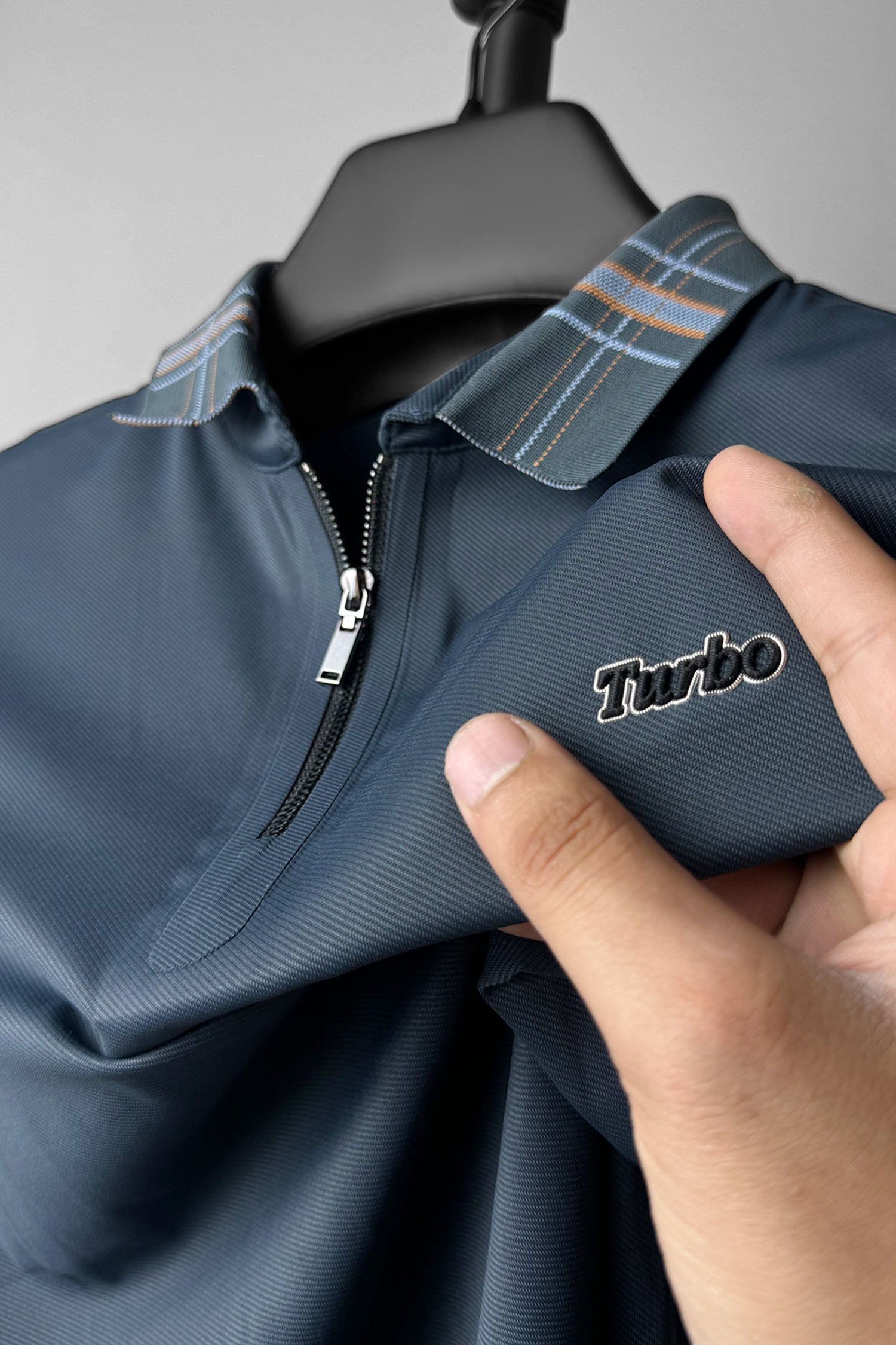 Turbo Classic Refined Zip-Collar Men's Polo Shirt