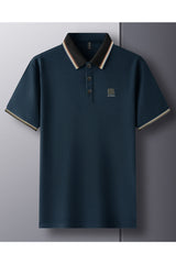 B Fashion Seamless Embroidered Men's Polo Shirt In Zink