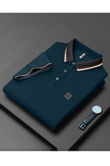 B Fashion Seamless Embroidered Men's Polo Shirt In Zink