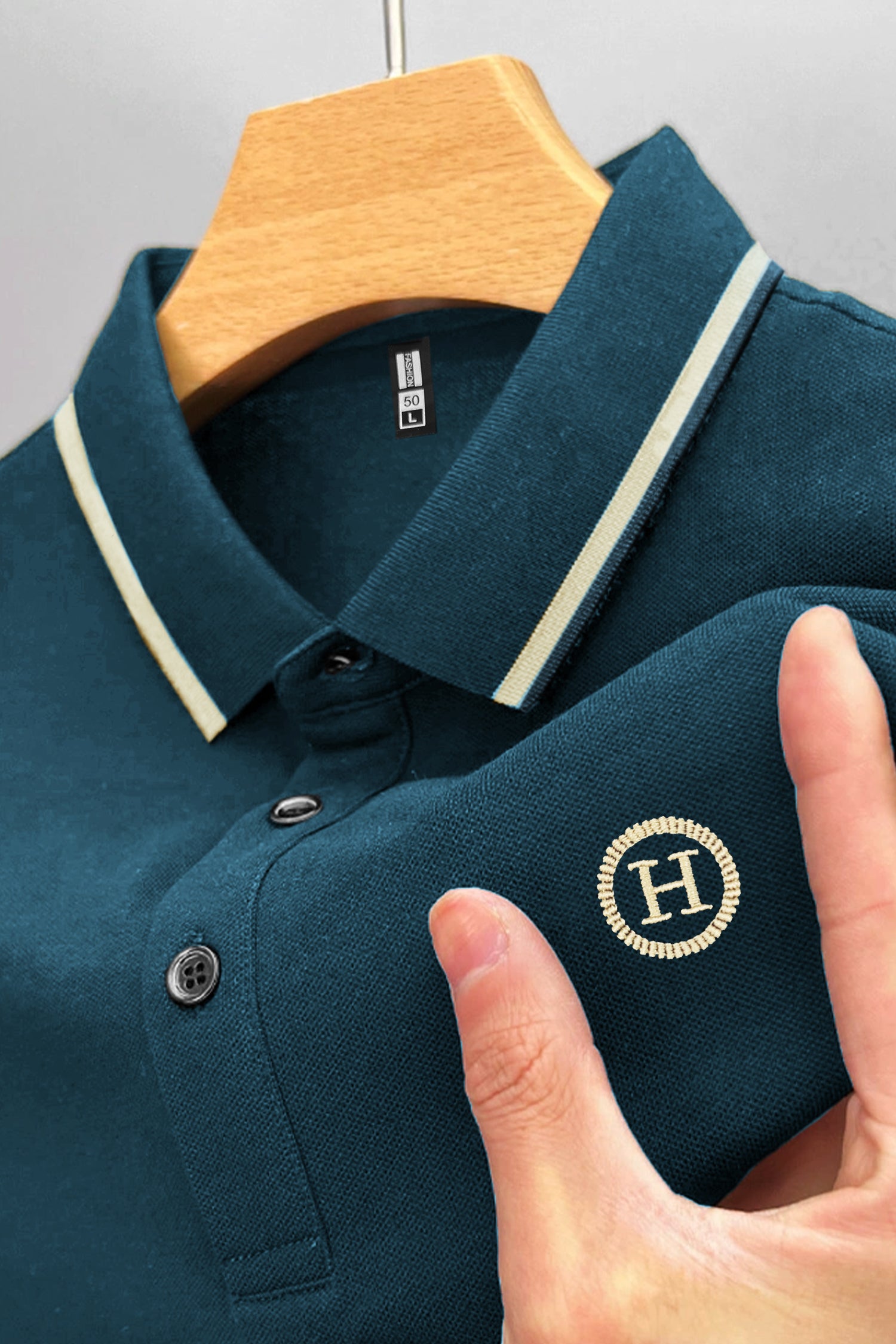 Custom Detail Lapel Men's Polo Shirt