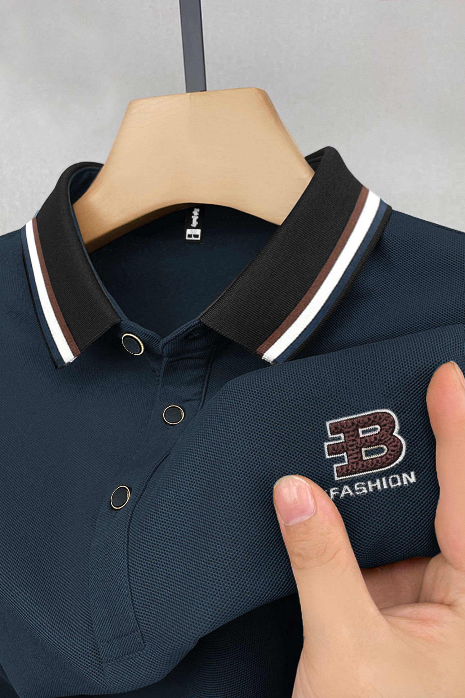 B Fashion Seamless Embriodered Men's Polo Shirt