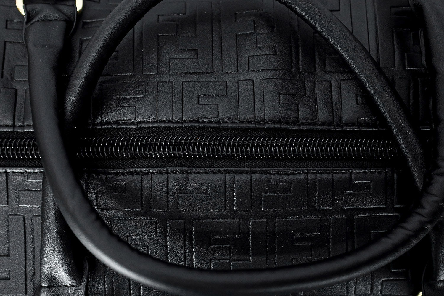 Fndi Imported Embossed Signature MonoGram Travel Bag in Black