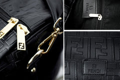 Fndi Imported Embossed Signature MonoGram Travel Bag in Black