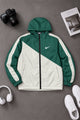 Nke Windrunner Color-Block Hooded Imp Men Sports Jacket In Beige