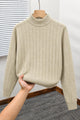 Turbo Minimalist Mock-Neck Lining Imported Men's Sweater In Beige
