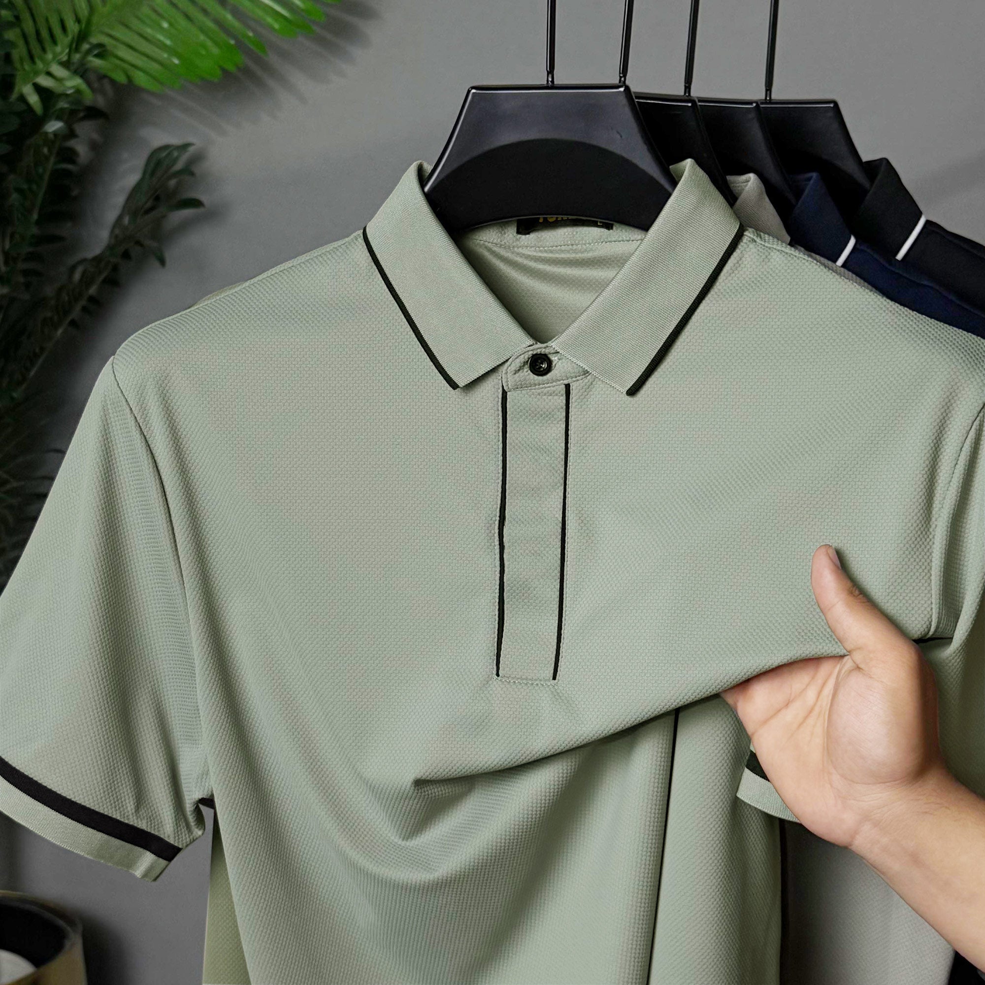 Turbo Piping Collerd Style Men's Polo T-Shirt