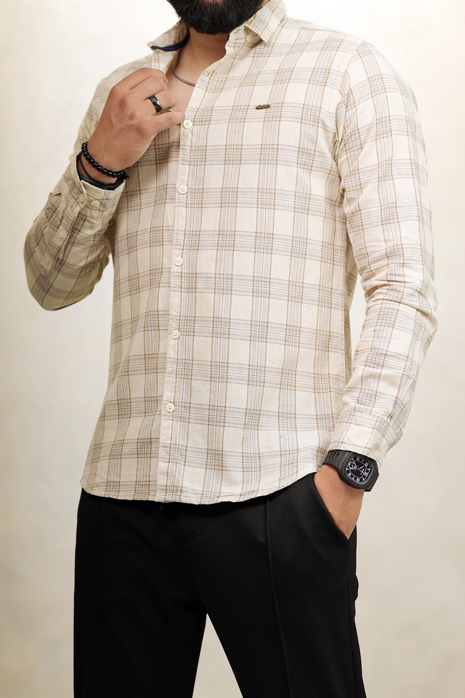 Turbo FearLess Checked Long Sleeve Cotton Casual Shirt