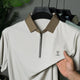 Turbo Zipper Polo Seamless Collar Men's Polo T-Shirt