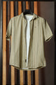 Turbo Spring Edit Textured Casual Shirt In Beige