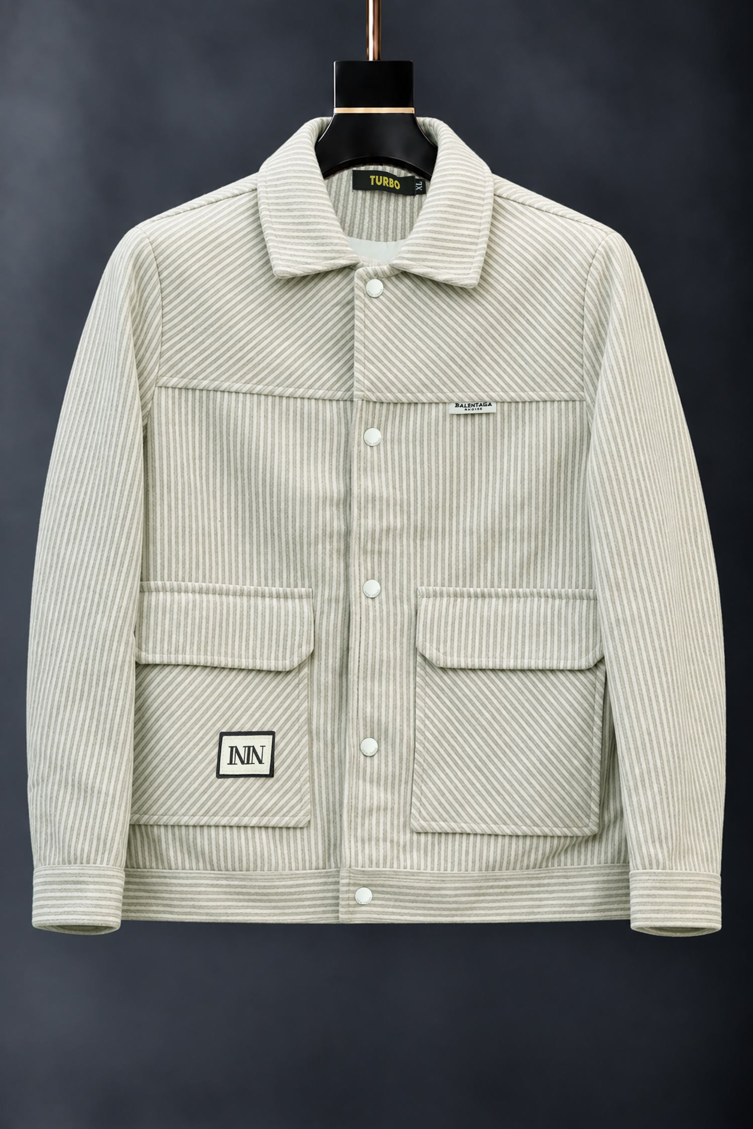 Multicolor Corduroy Imported Men's Wool Jacket In Beige