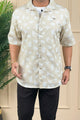 Turbo Rich Floral Printed Casual Shirt In Beige