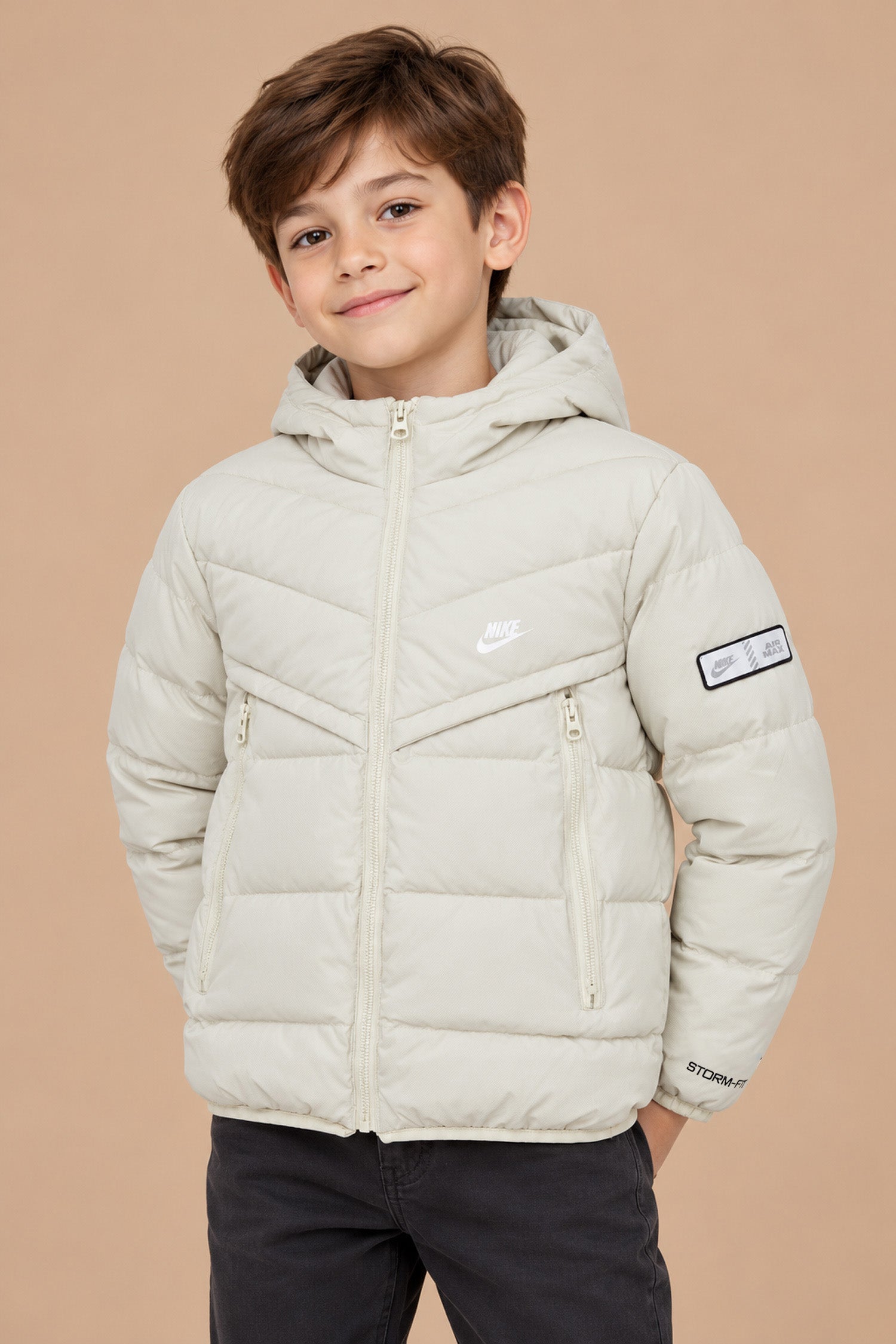 Nke Storm-FIT Windrunner Imported Kid's Puffer Jacket In Beige