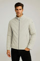 Cross Pattern Bubble Padded Imported Puffer Jacket In Beige