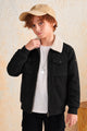 Neutral Faux Imported Kid's Suede Jacket