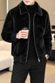 Turbo Cozy V-Texture Collared Imported Men's Fur Jacket