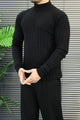 Turbo Minimalist Mock-Neck Lining Imported Men's Sweater