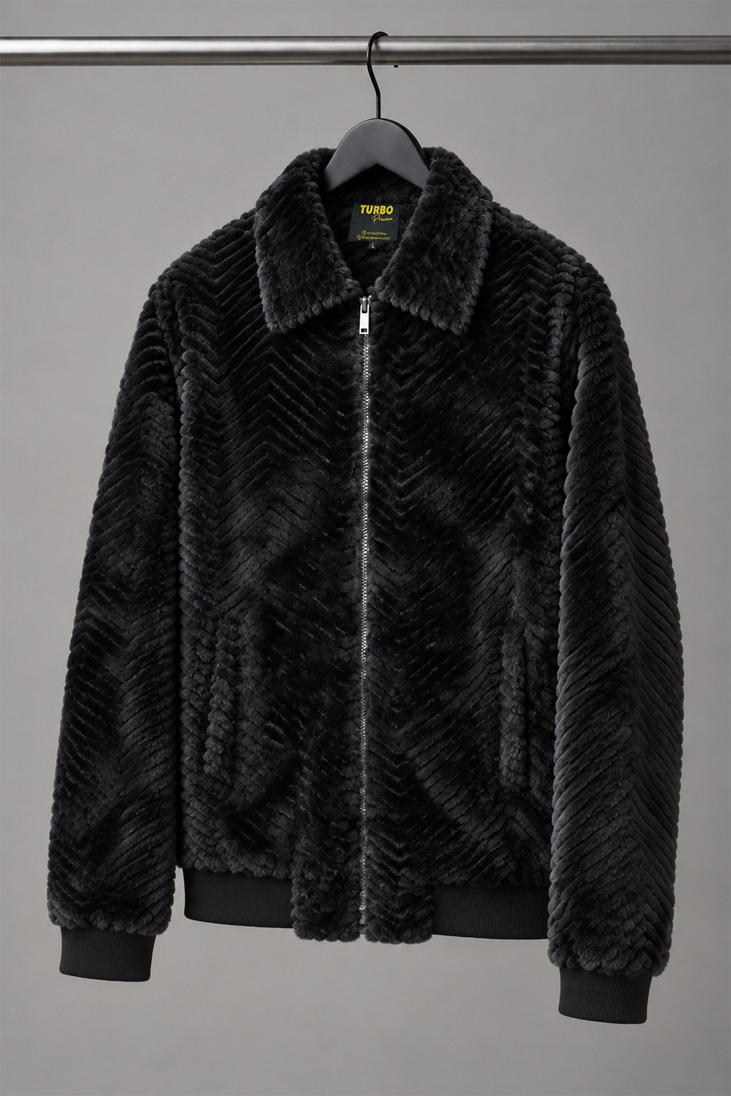 Turbo Cozy V-Texture Collared Imported Men's Fur Jacket