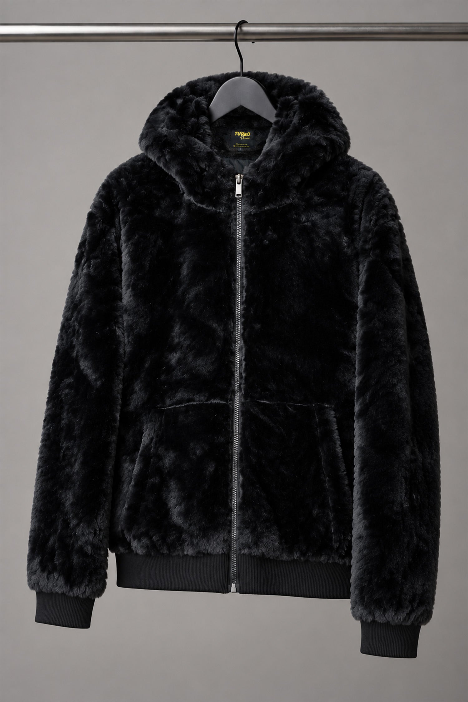 Turbo Cloud Soft-Fur Hooded Imported Men's Fur Jacket