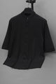 Turbo Concealed Button Placket Casual OverShirt In Black
