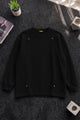 Turbo Geometric Piping Imported Round Neck Men's Sweatshirt In Black