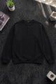 Turbo Ban Style Button Placket Imported Men's Sweatshirt In Black