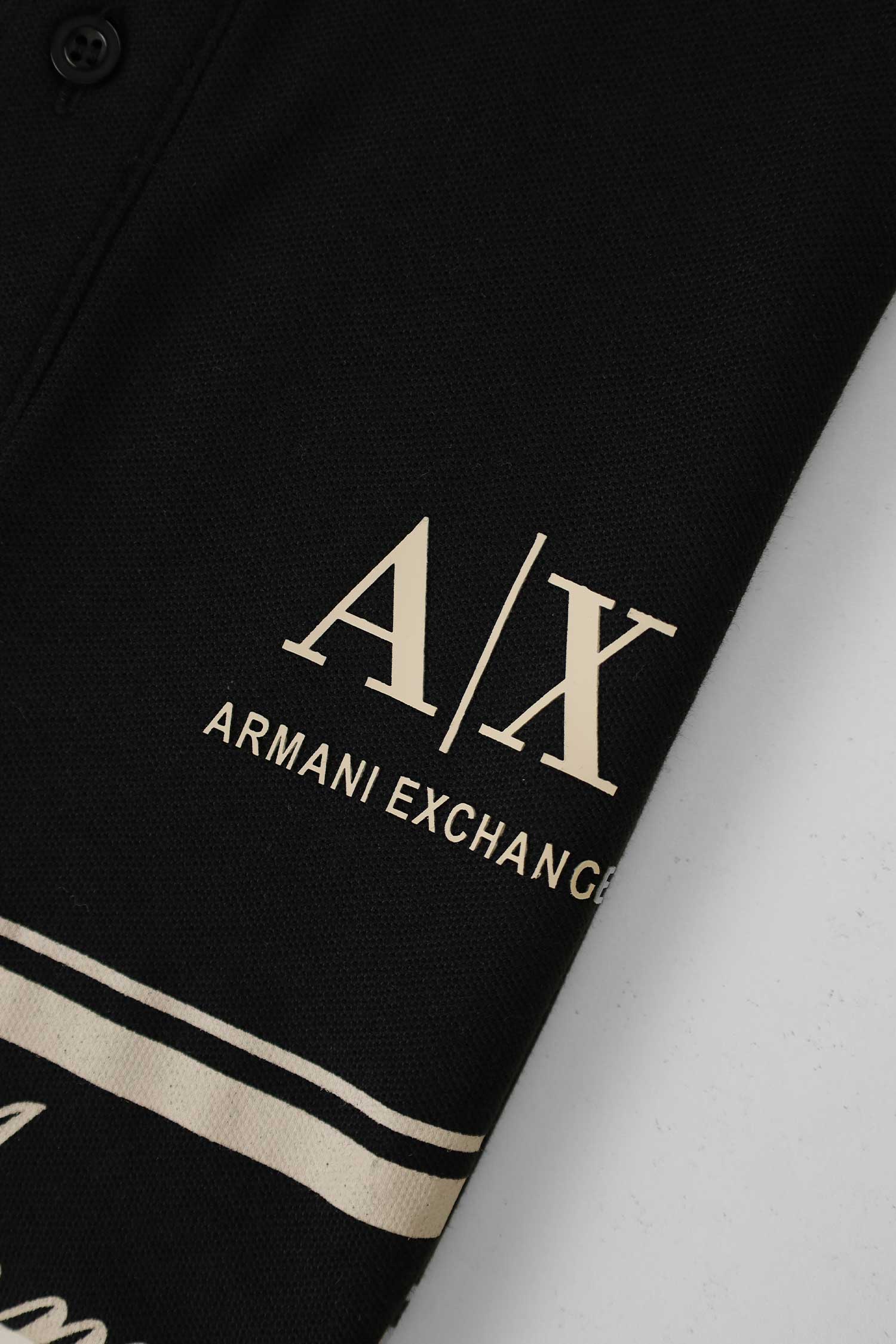 Armni Logo-Taped Contrast Collar Men's Polo Shirt