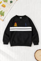Rph Lren Classic Panneled Round Neck Kid's Sweatshirt In Black