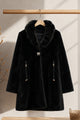Women's Faux Fur Imp Wool Long Coat In Black