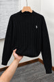 Polo Old Money Aesthetic Textured Imported Men's Sweater In Black
