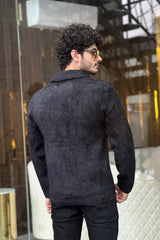 Double Pocket Detailed Imported Men's Woolen Jacket